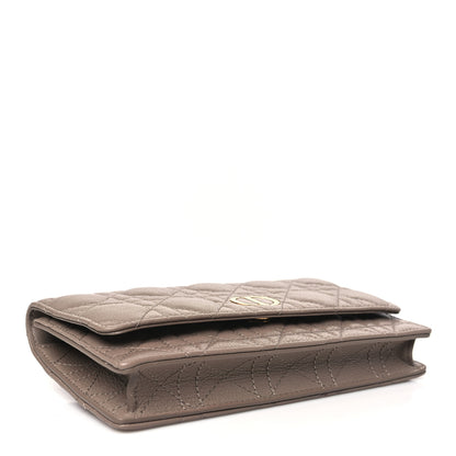 Christian Dior Supple Calfskin Cannage Caro Belt Pouch with Chain Warm Taupe 4 of 10