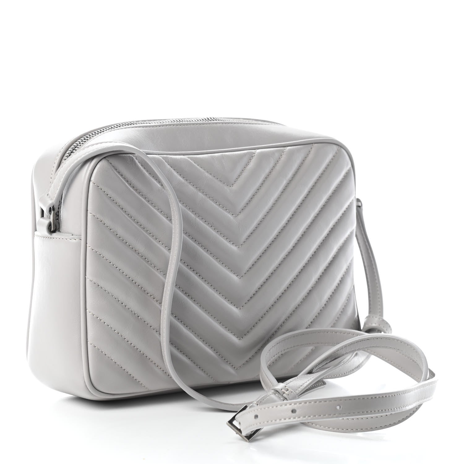 Saint Laurent Calfskin Matelasse Monogram Lou Camera Bag Granite 2 of 8