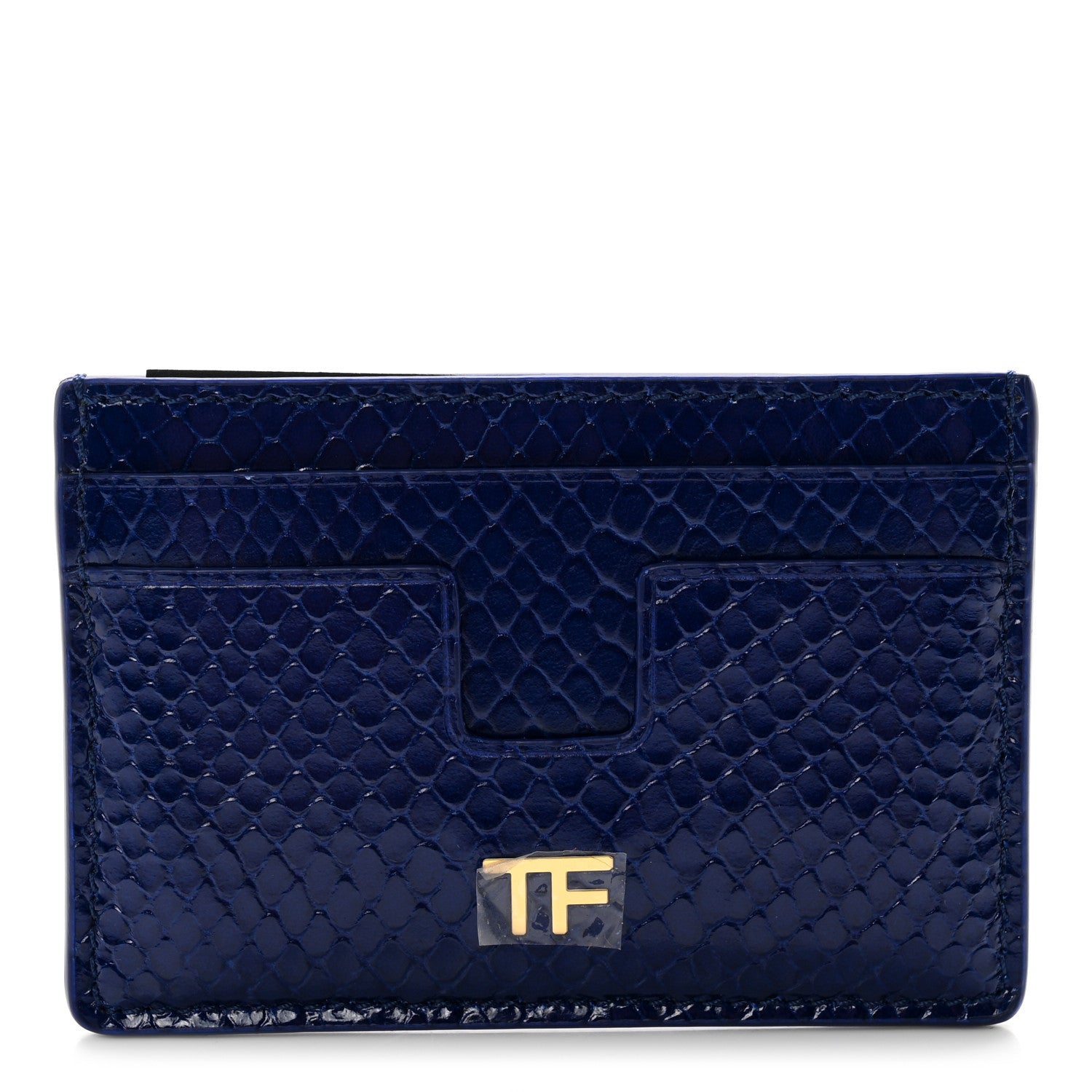 Tom Ford Python Embossed Calfskin Card Holder Yves Blue 1 of 7