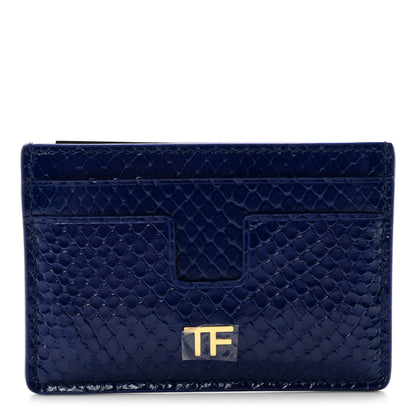 Tom Ford Python Embossed Calfskin Card Holder Yves Blue 1 of 7