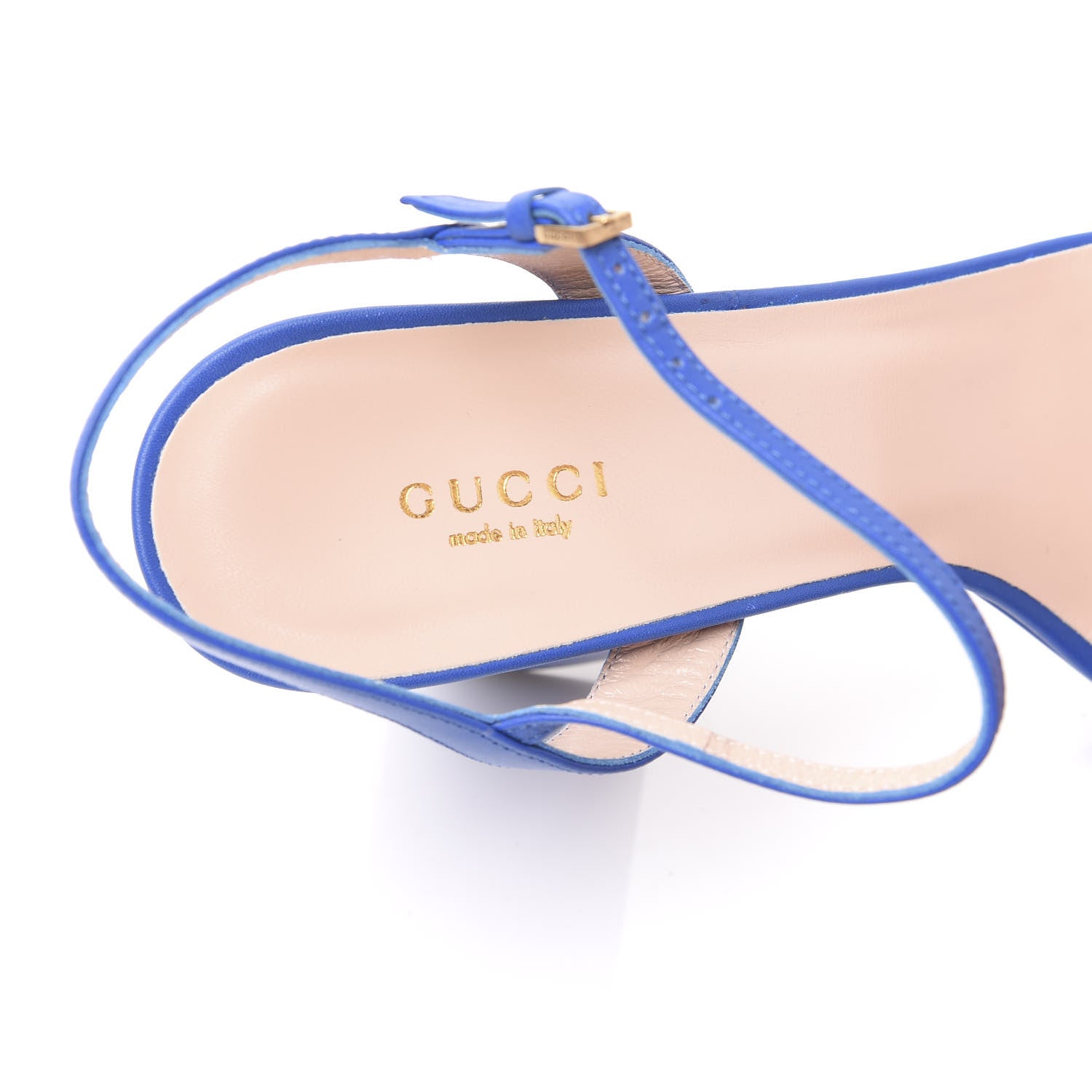 Gucci Calfskin GG Marmont Ankle Wrap 30/115mm Platform Sandals 40 Bright Blue 6 of 8