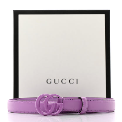 Gucci Azalea Calfskin Enamel Monochrome Double G 20mm Belt 75 30 Wisteria Chic 7 of 7
