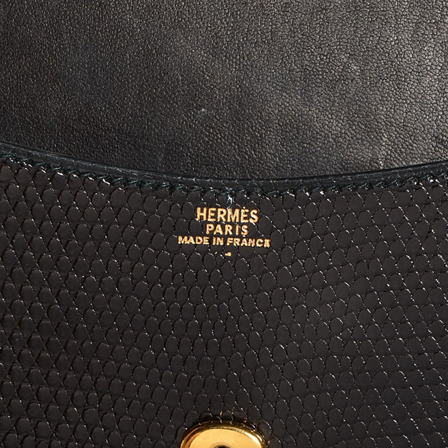 Lizard Flap Shoulder Bag Black