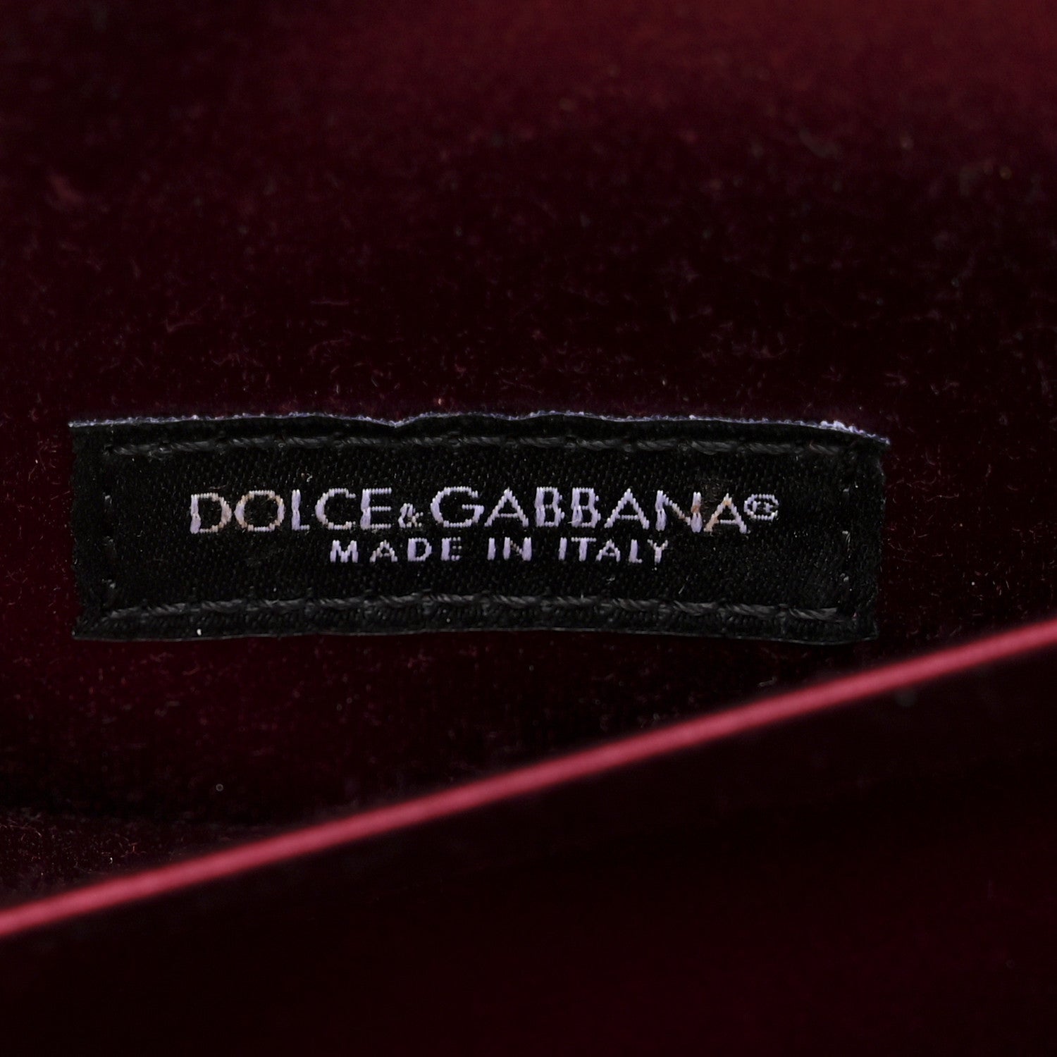 Dolce & Gabbana Satin Crystal Bow Chain Clutch Dark Red 6 of 9
