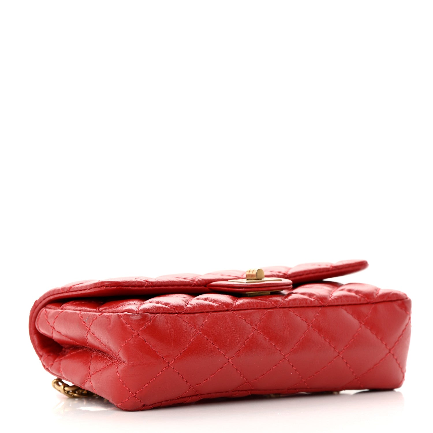 Chanel Aged Calfskin Quilted 2.55 Reissue Flap Belt Bag Red 3 of 11