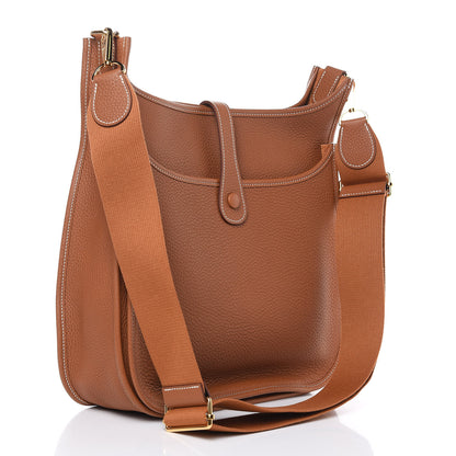 Hermes Taurillon Clemence Evelyne III GM Gold 3 of 11
