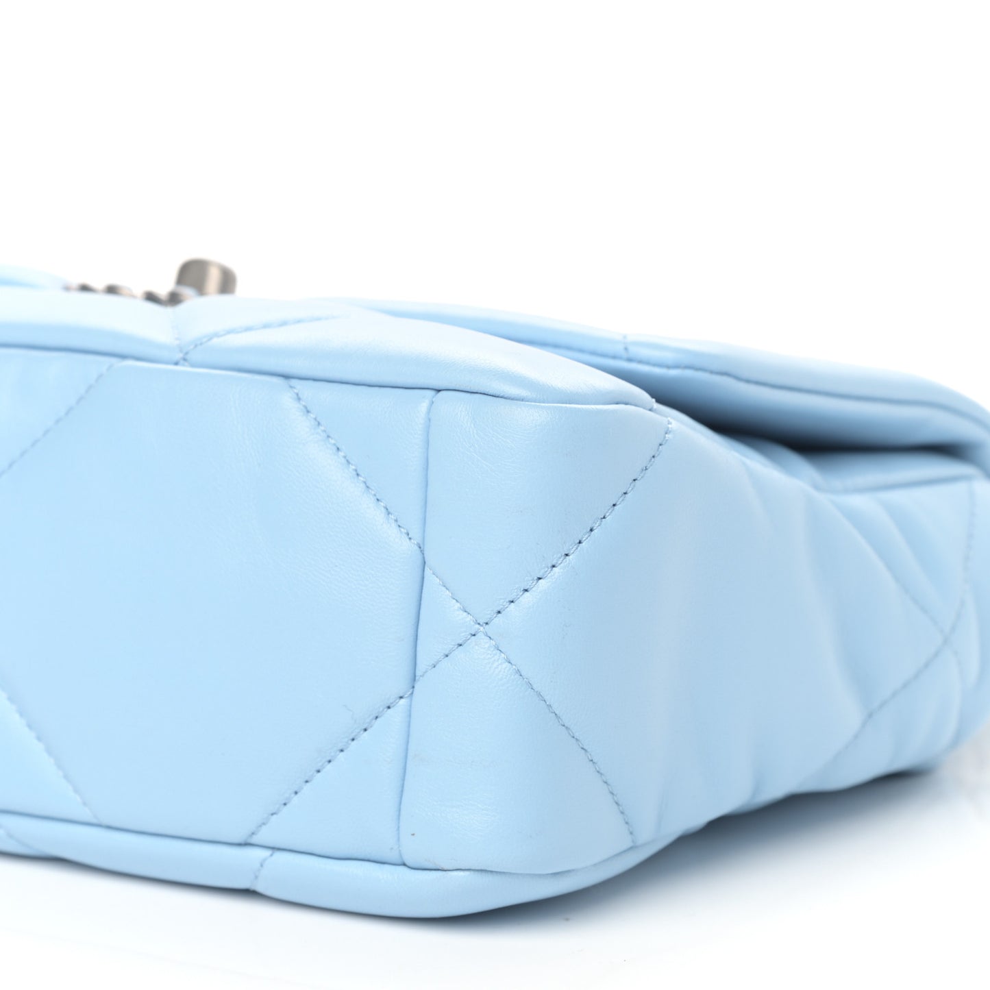 Lambskin Quilted Medium Chanel 19 Flap Light Blue