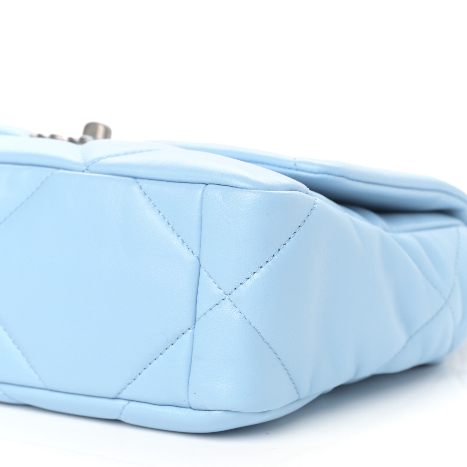 Chanel Lambskin Quilted Medium Chanel 19 Flap Light Blue 10 of 10