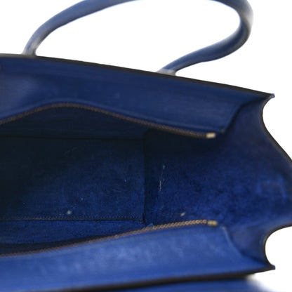 Celine Drummed Calfskin Nano Luggage Indigo 5 of 13