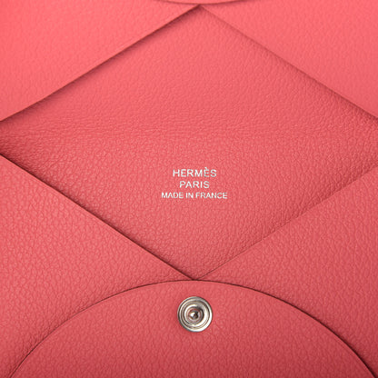 Hermes Evercolor Calvi Card Case Rose Azalee 6 of 7