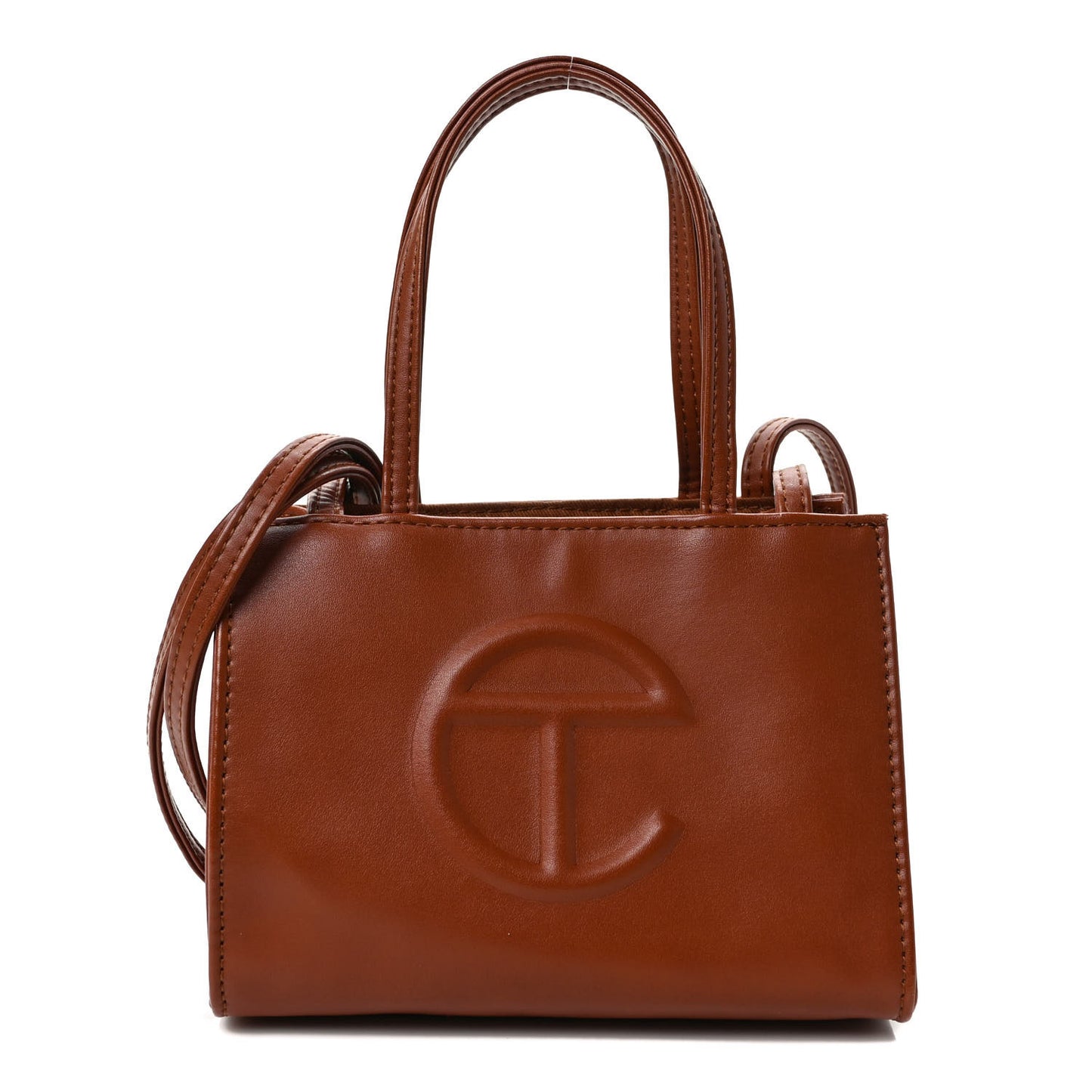Vegan Leather Small Shopping Bag Tan