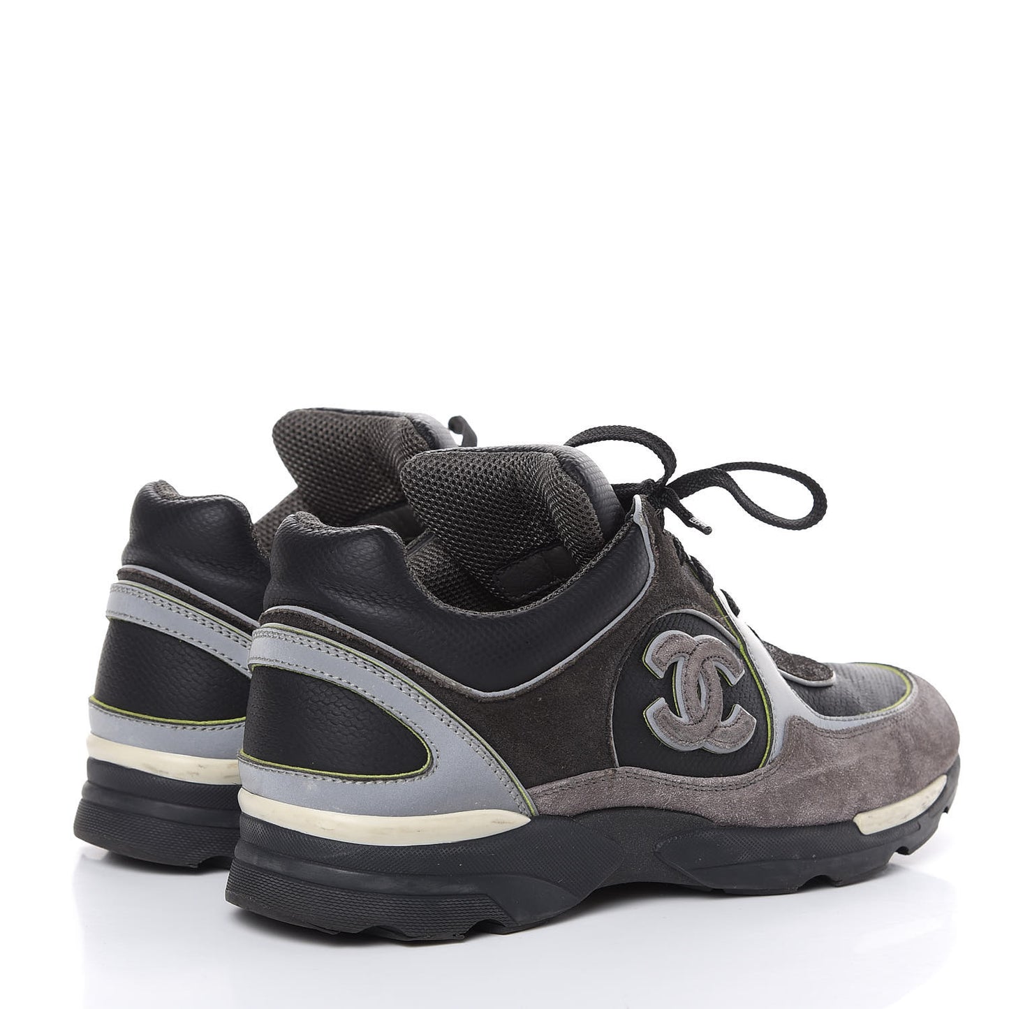 Suede Calfskin CC Sneakers 39 Black Grey