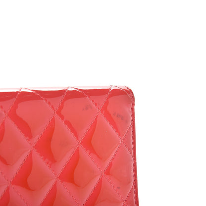 Chanel Patent Quilted Compact Zip Wallet Dark Pink 4 of 10