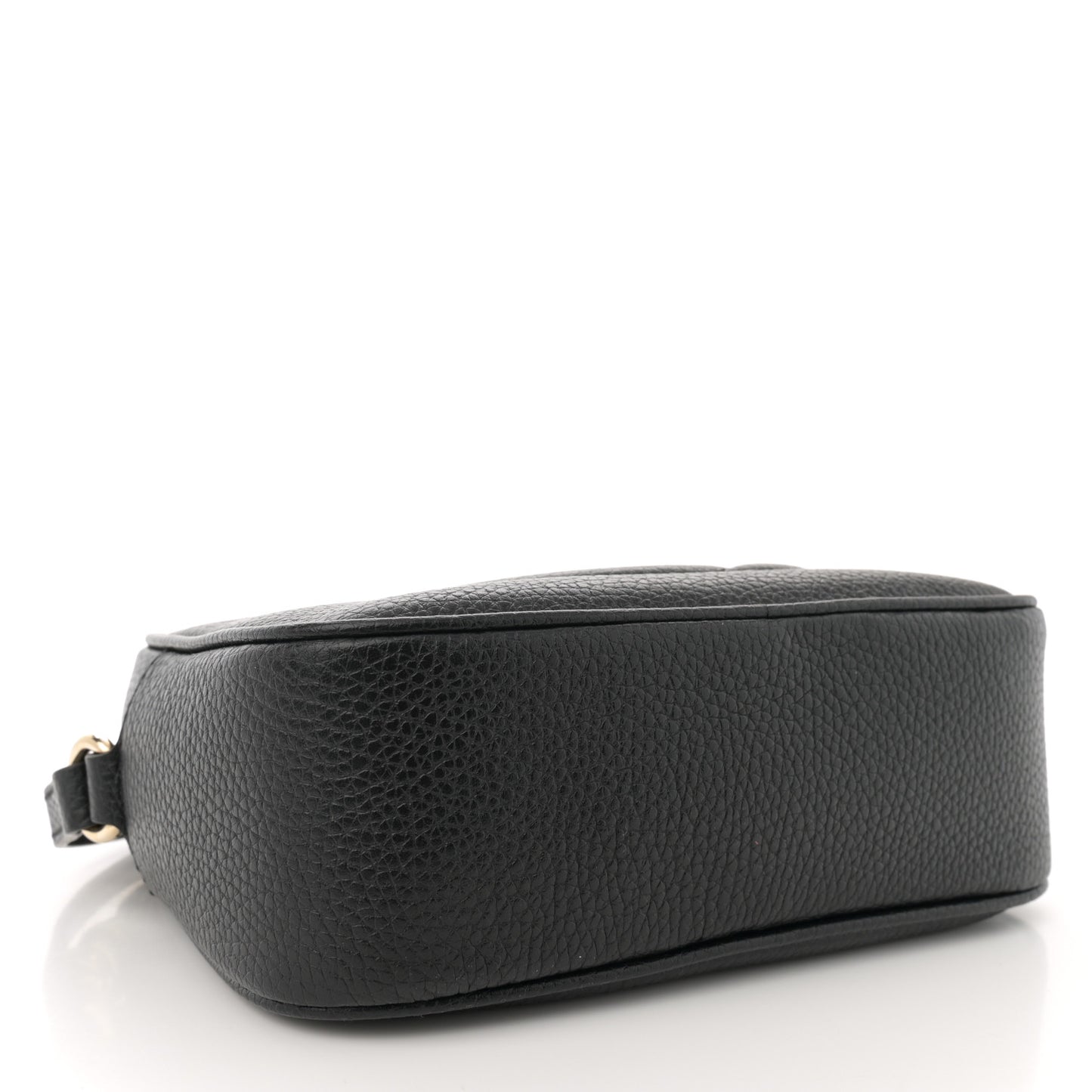 Pebbled Calfskin Small Soho Disco Bag Black