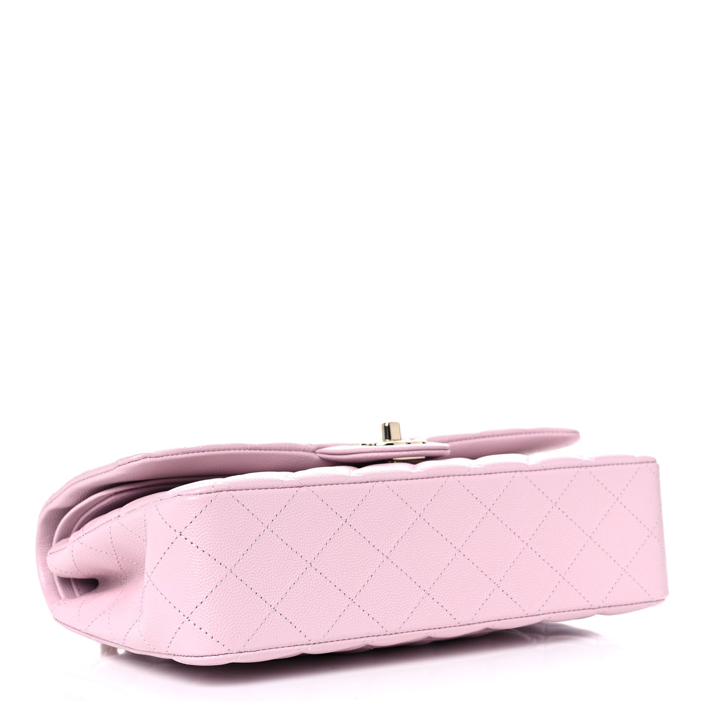 Caviar Quilted Medium Double Flap Light Pink