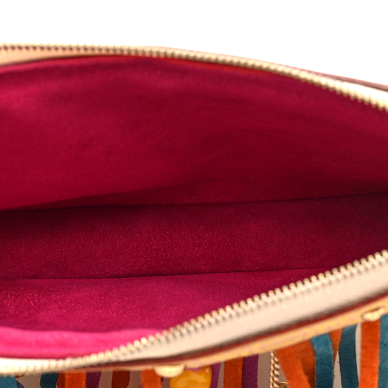 Louis Vuitton Monogram Multicolor Fringe Bucket Pochette Accessories White 5 of 9