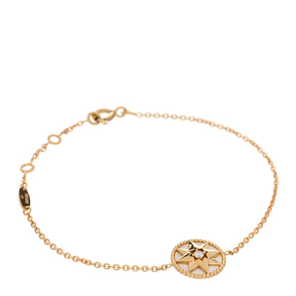 Christian Dior 18K Yellow Gold Diamond Mother of Pearl Rose Des Vents Bracelet 1 of 4