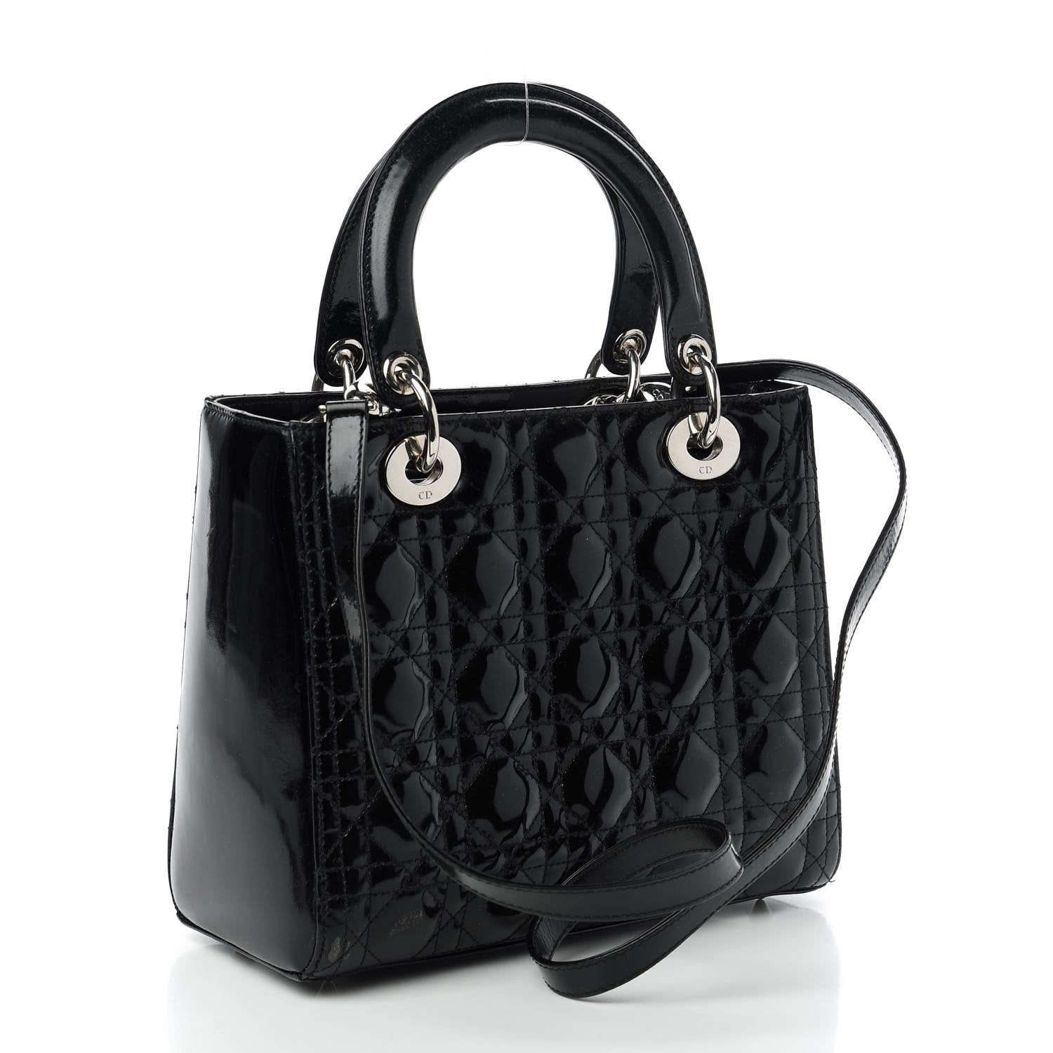 Christian Dior Patent Cannage Medium Lady Dior Black 3 of 10