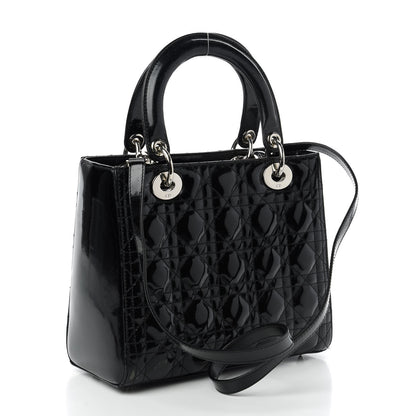 Christian Dior Patent Cannage Medium Lady Dior Black 3 of 10