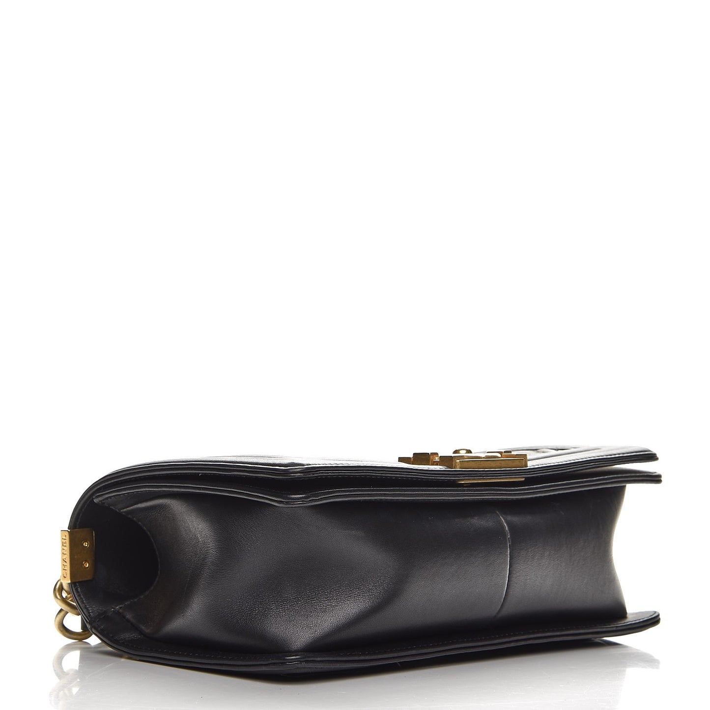 Caviar Suede Calfskin Chevron Medium Boy Flap Black
