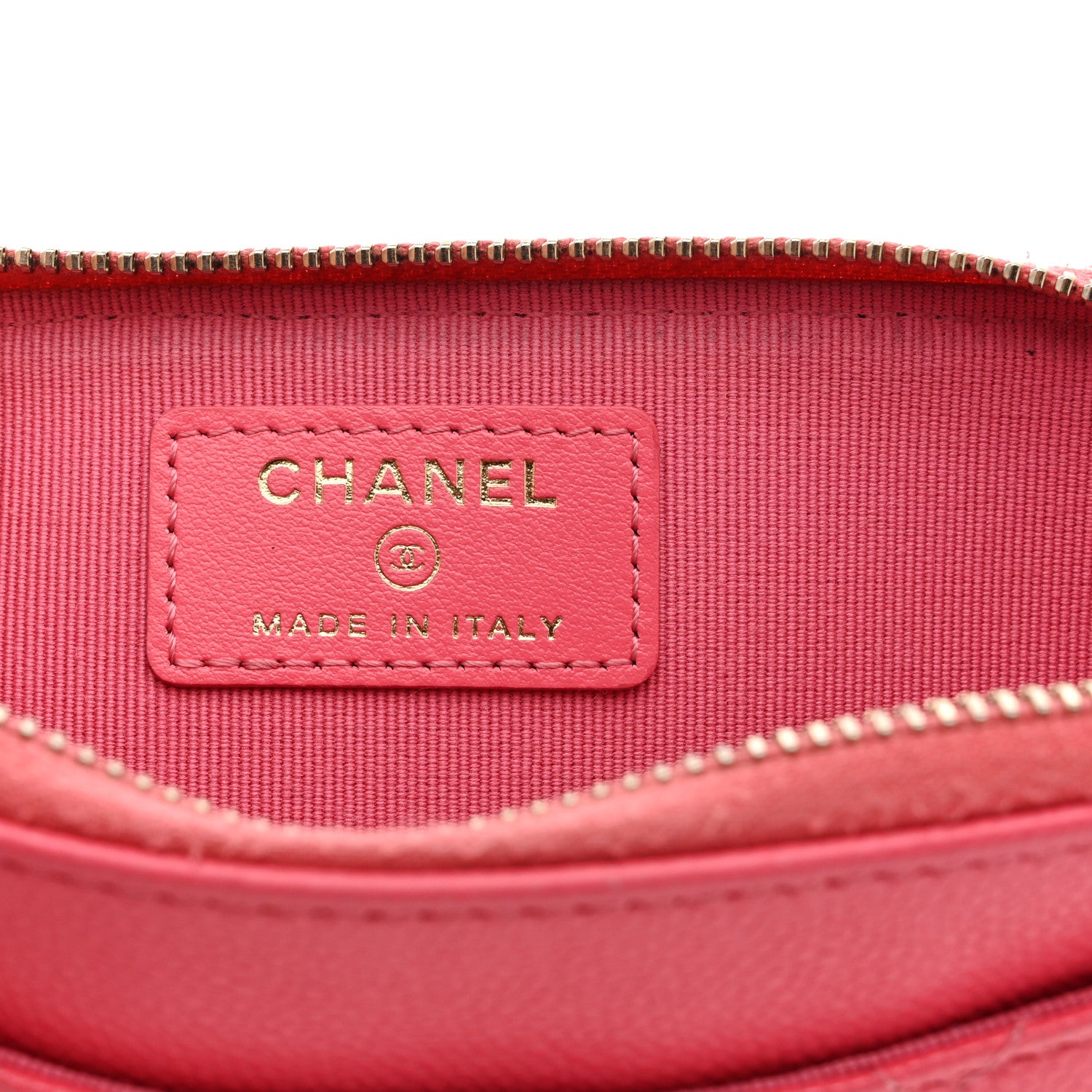 Chanel Caviar Quilted CC Zip Around Card Holder Pink 6 of 7
