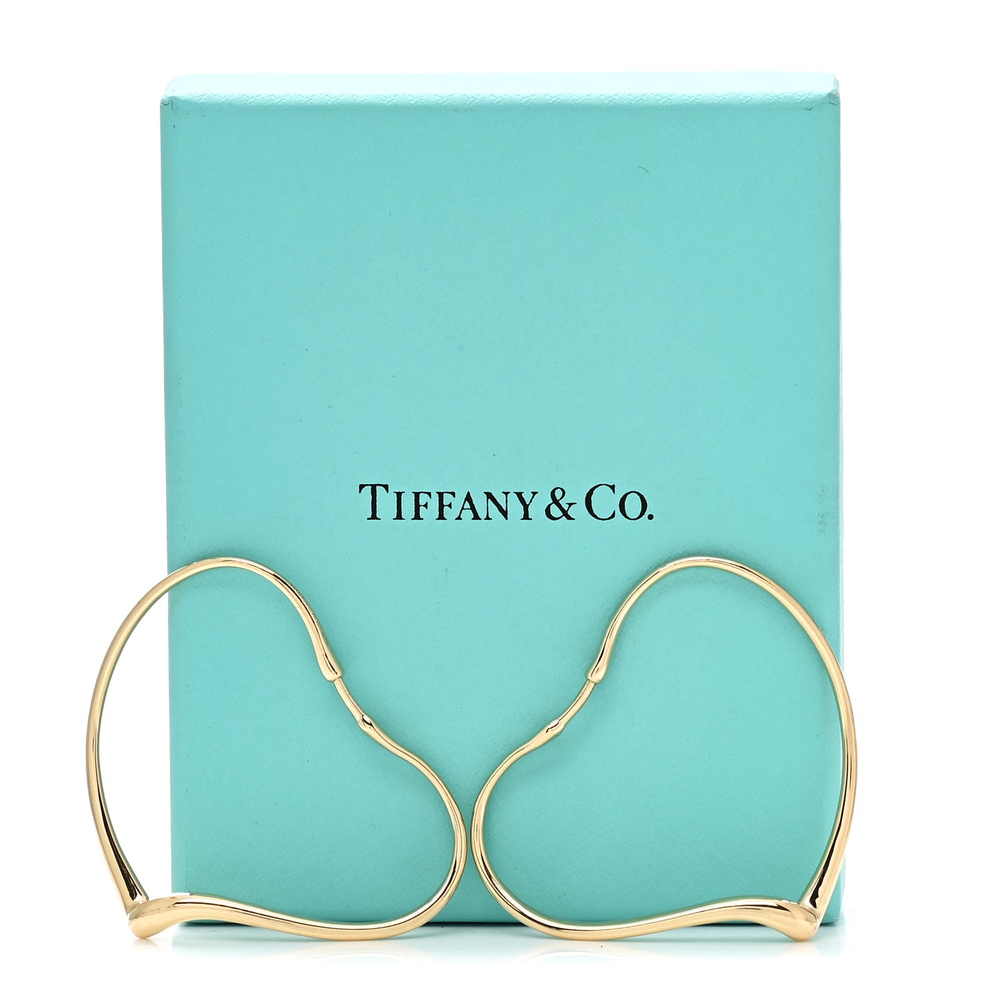 18K Yellow Gold Medium Elsa Peretti Open Heart Hoop Earrings