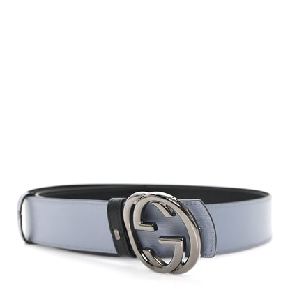 Gucci Calfskin Interlocking G Reversible 37mm Belt 105 42 Black Grey 3 of 5