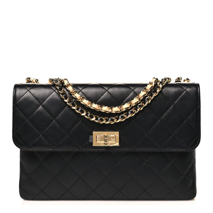 Chanel Lambskin Quilted Small Double Sided Flap Black Beige 1 of 12
