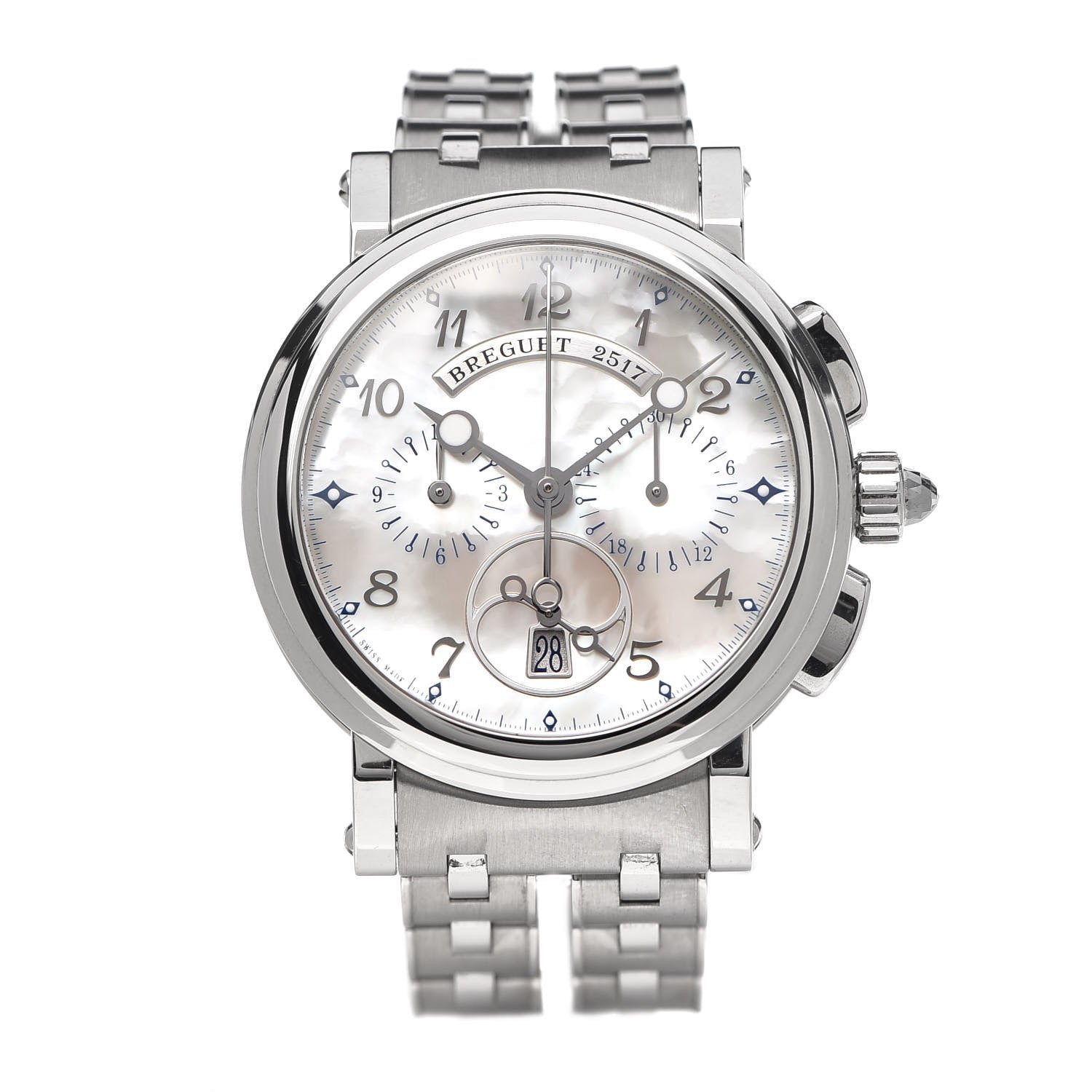 Breguet Stainless Steel Mother of Pearl 35mm Marine Automatic Watch 8827ST/5W/SM0 1 of 6