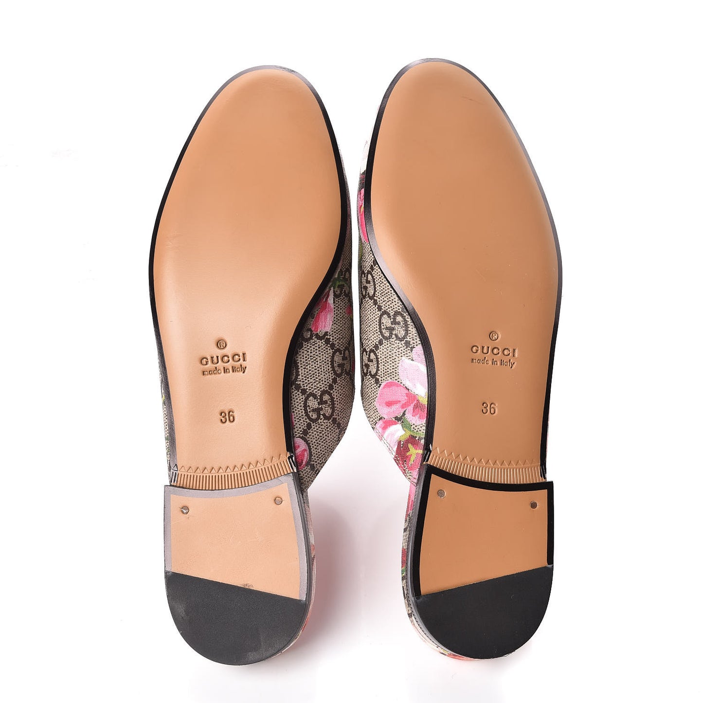 GG Supreme Monogram Blooms Womens Princetown Slippers 36 Beige Multicolor Dry Rose