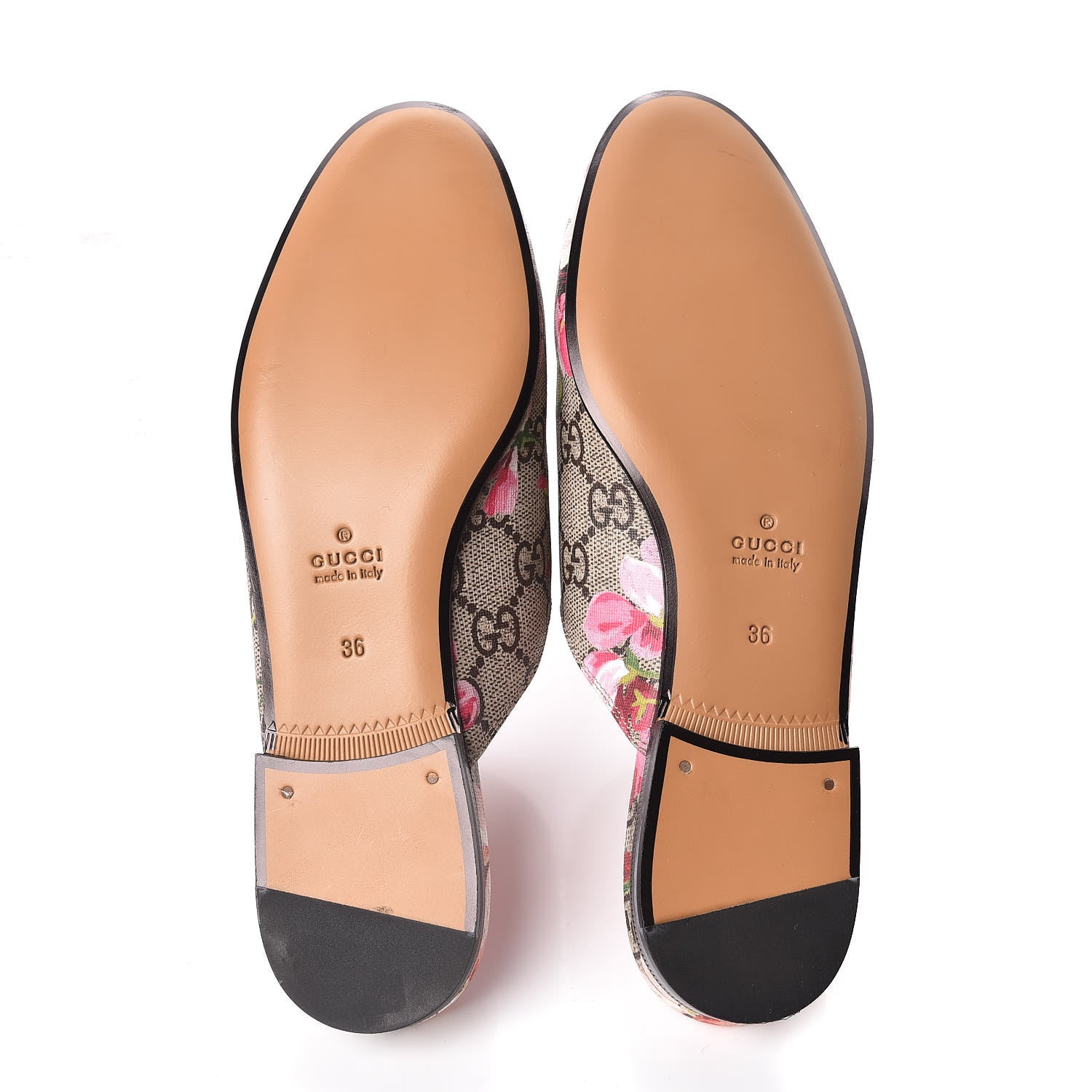 Gucci GG Supreme Monogram Blooms Womens Princetown Slippers 36 Beige Multicolor Dry Rose 5 of 11