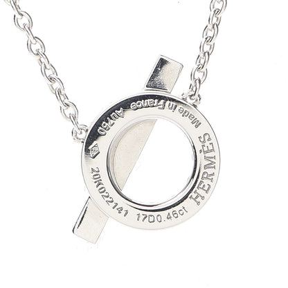 Hermes 18K White Gold Diamond Finesse Pendant Necklace 5 of 6