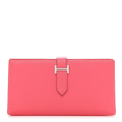 Hermes Chevre Mysore Bearn Gusset Wallet Rose Lipstick 1 of 8