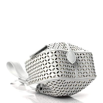 Alaia Calfskin Laser Cut Rose-Marie 19 Bag White 3 of 8