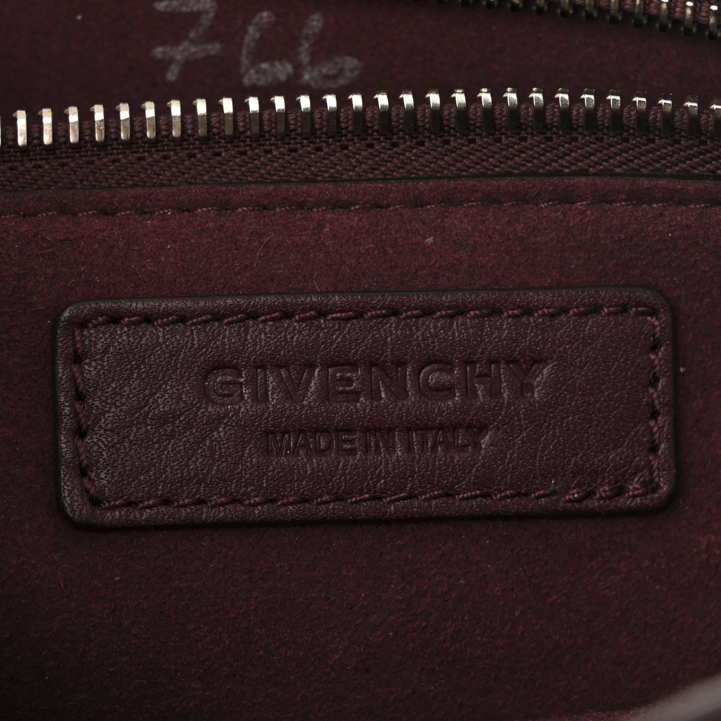Grained Calfskin Small Shark Lock Satchel Burgundy