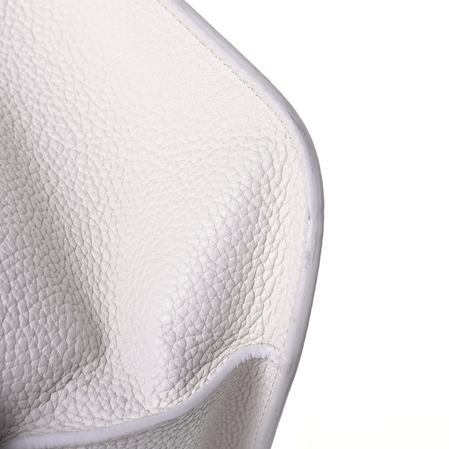 Grained Calfskin Large T Clasp Tara Crossbody Bag White