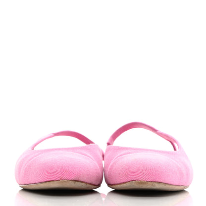 Chanel Denim Cap Toe CC Slingback Flat 38.5 Neon Pink 2 of 14
