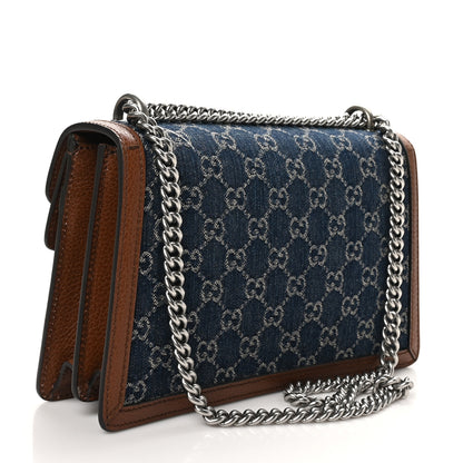 Gucci New Denim GG Monogram Dollar Calfskin Enamel Small Dionysus Shoulder Bag Blue Tea Cuir Epilog Electric Blue 3 of 10