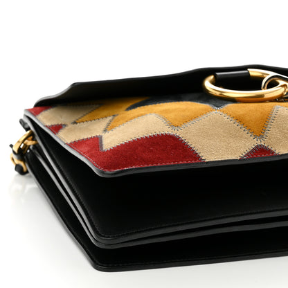 Chloe Suede Wonder Woman Patchwork Medium Faye Shoulder Bag Black 8 of 10