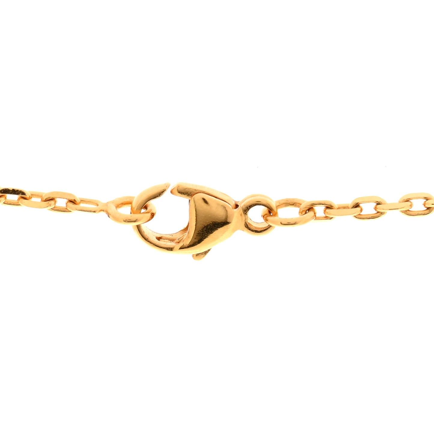 Lacquered Gold Pop H Pendant Necklace Rose Indien