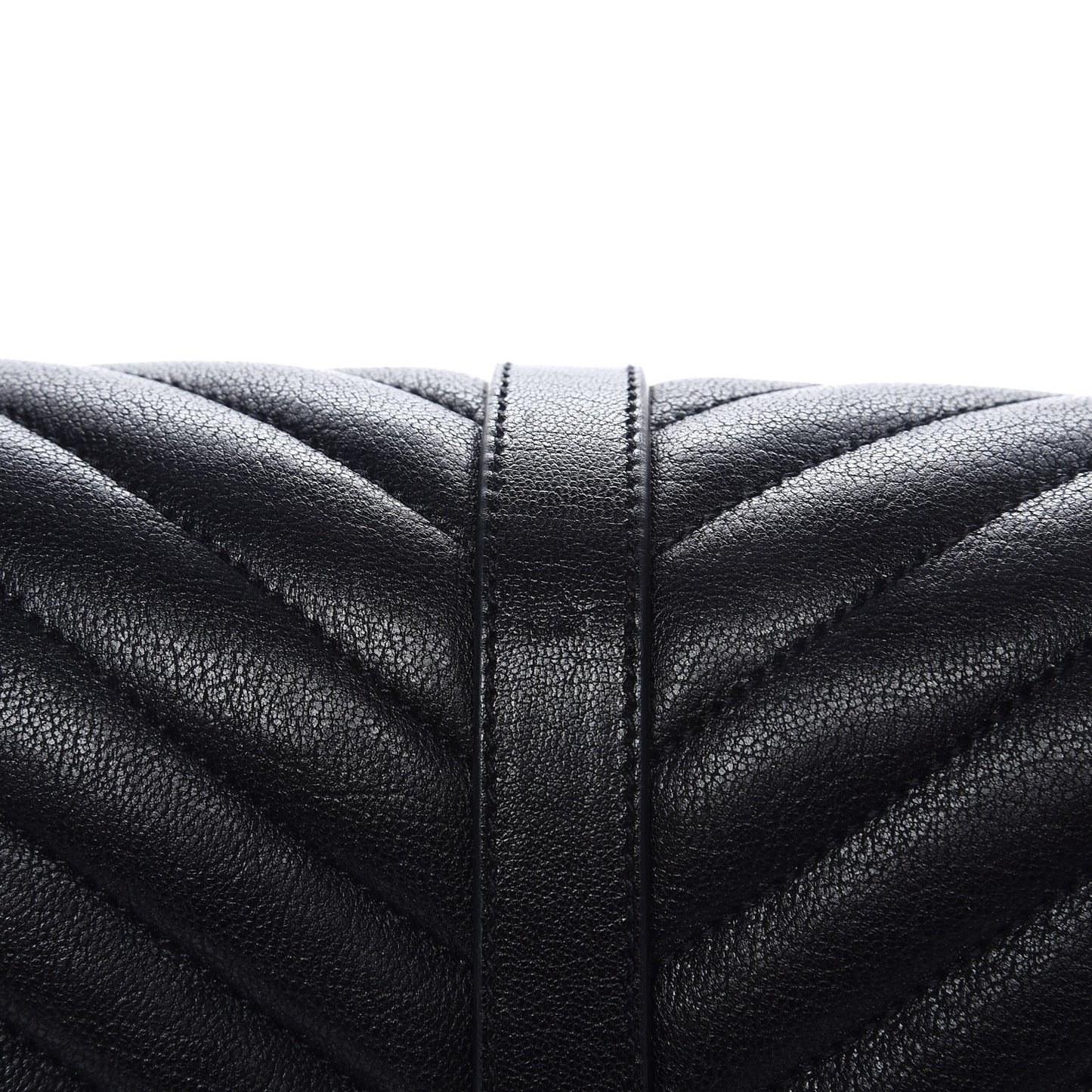 Sheepskin Matelasse Chevron Monogram Medium College Bag Black