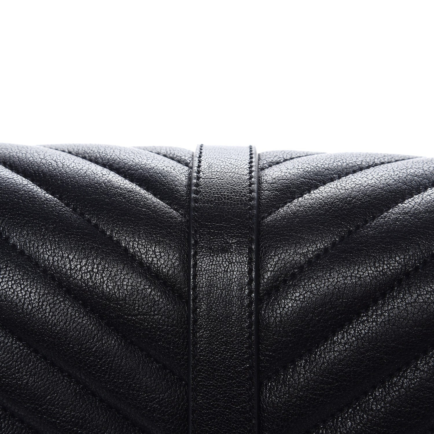 Saint Laurent Sheepskin Matelasse Chevron Monogram Medium College Bag Black 9 of 9