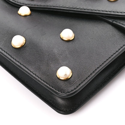 Gucci Nappa Pearl Studded Mini Queen Margaret Broadway Shoulder Bag Black 11 of 11
