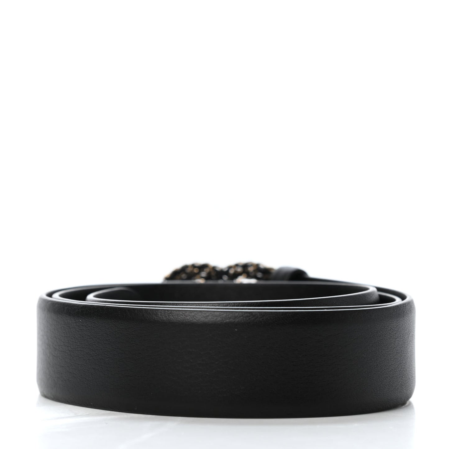 Calfskin Crystal CC Chain Belt 85 34 Black