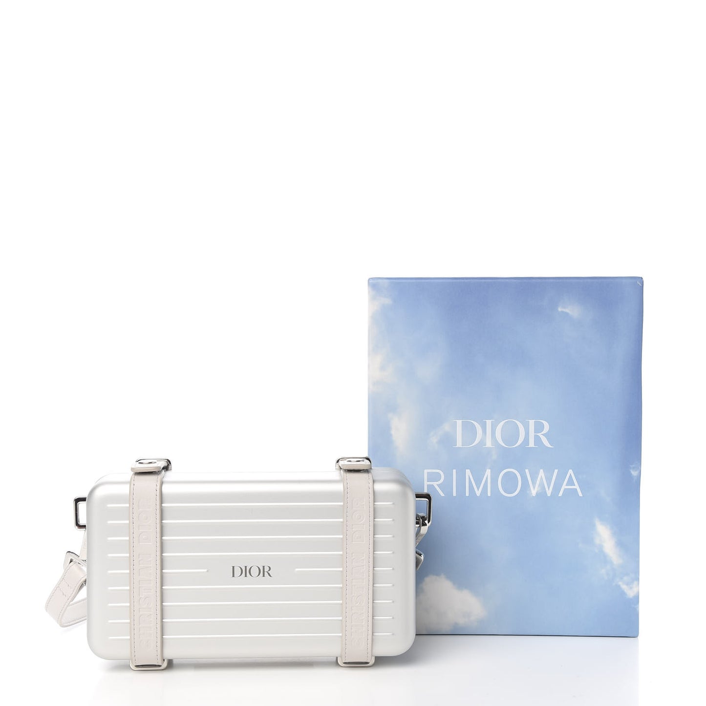 X RIMOWA Aluminum Personal Clutch On Strap Silver