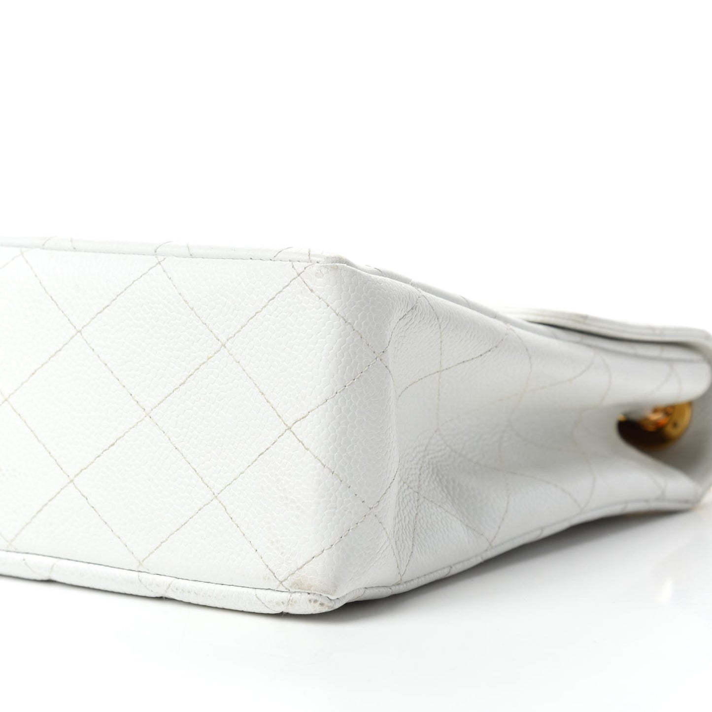 Caviar Quilted Jumbo Single Flap White