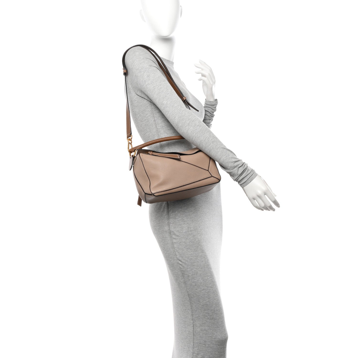 Loewe Grained Calfskin Small Puzzle Bag Sand Mink 2 of 10