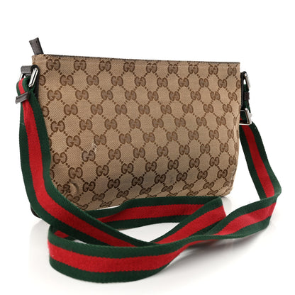Gucci Monogram Web Small Flat Messenger Crossbody Dark Brown 3 of 10
