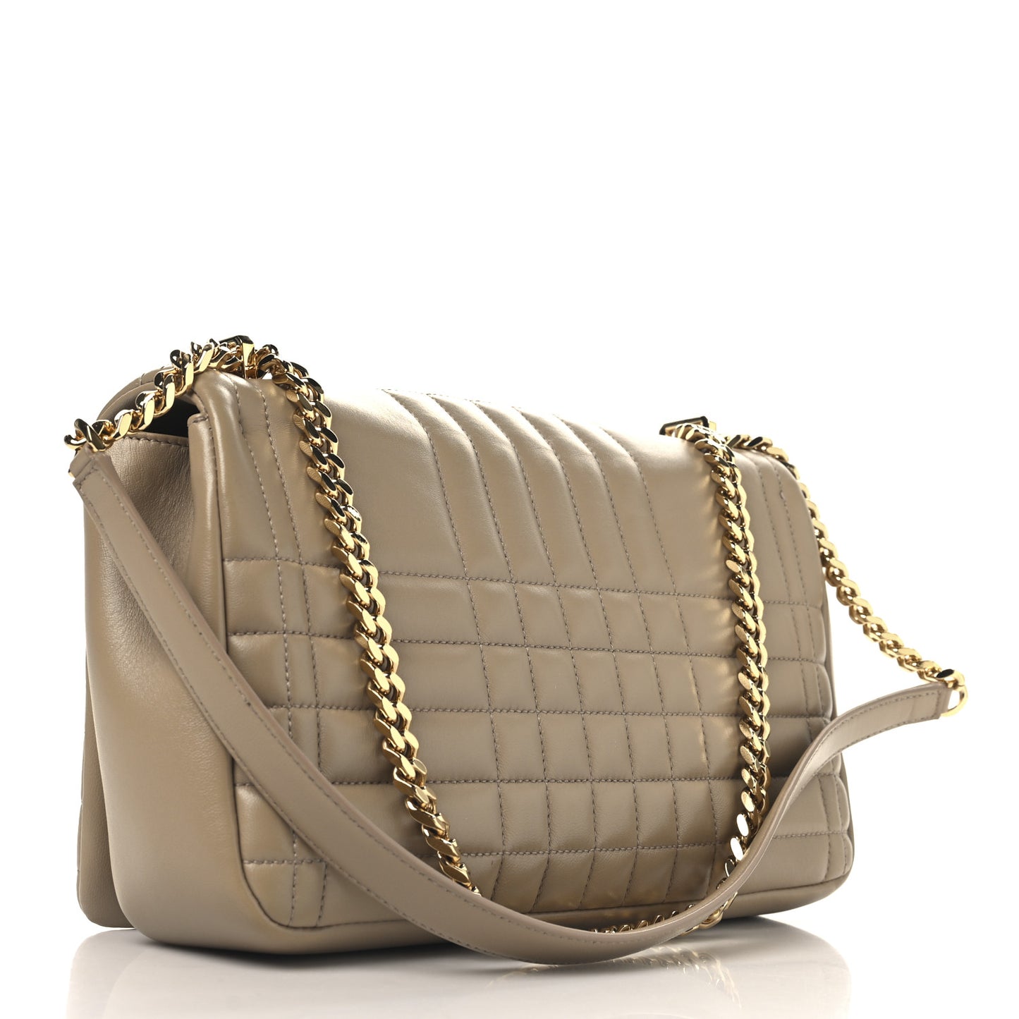 Lambskin Quilted Medium Lola Bag Oat Beige