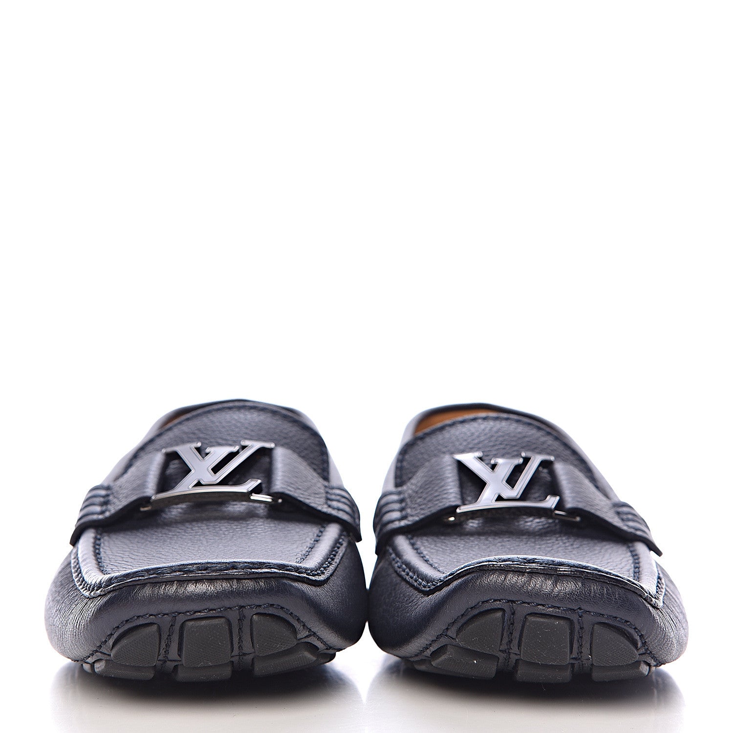 Louis Vuitton Calfskin Mens Monte Carlo Car Shoe Moccasin Loafers 8 Blue 2 of 9